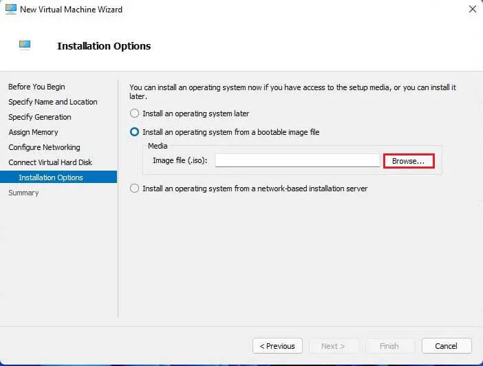 Hyper-V installation options