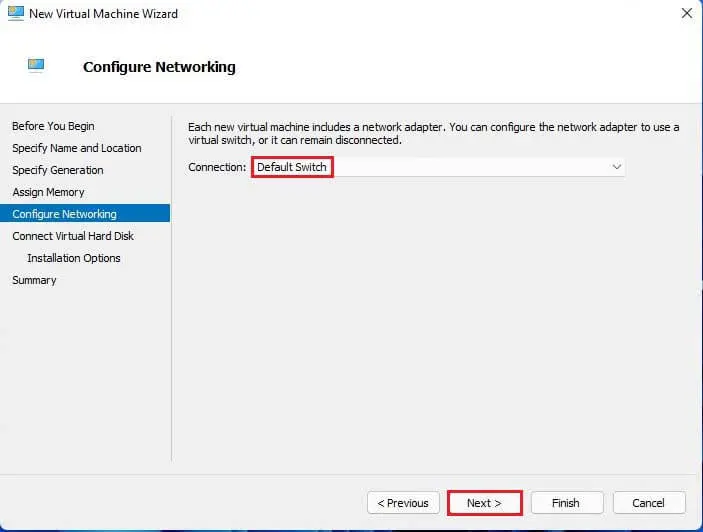 Hyper-V networking default switch