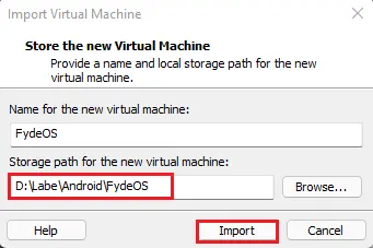 Import Virtual Machine