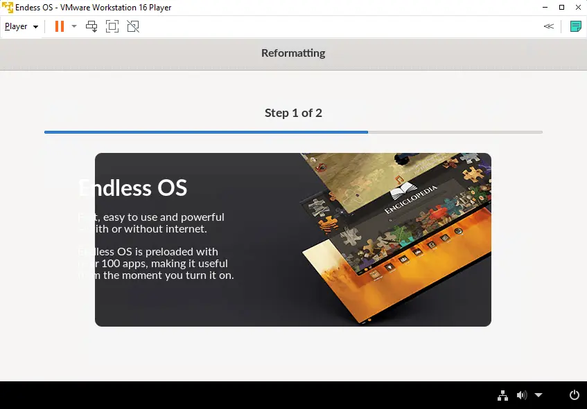 Install Endless OS reformatting