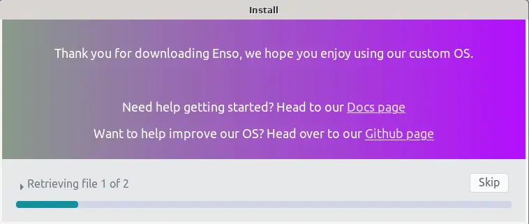 Install Enso OS unpacking Linux modules