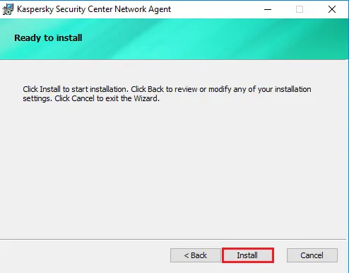 Install Kaspersky Network agent