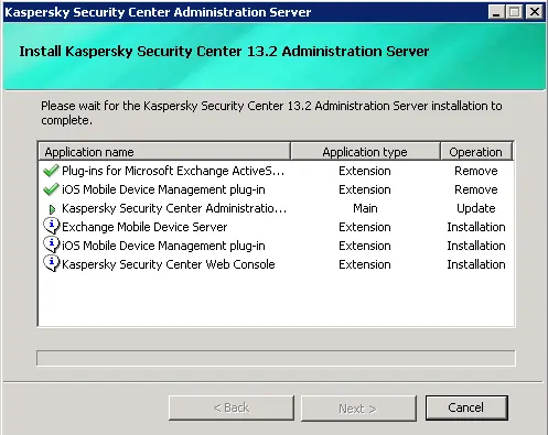 Install Kaspersky security center 13