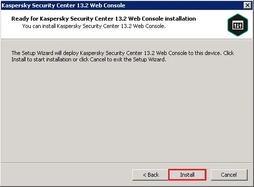 Install Kaspersky web console
