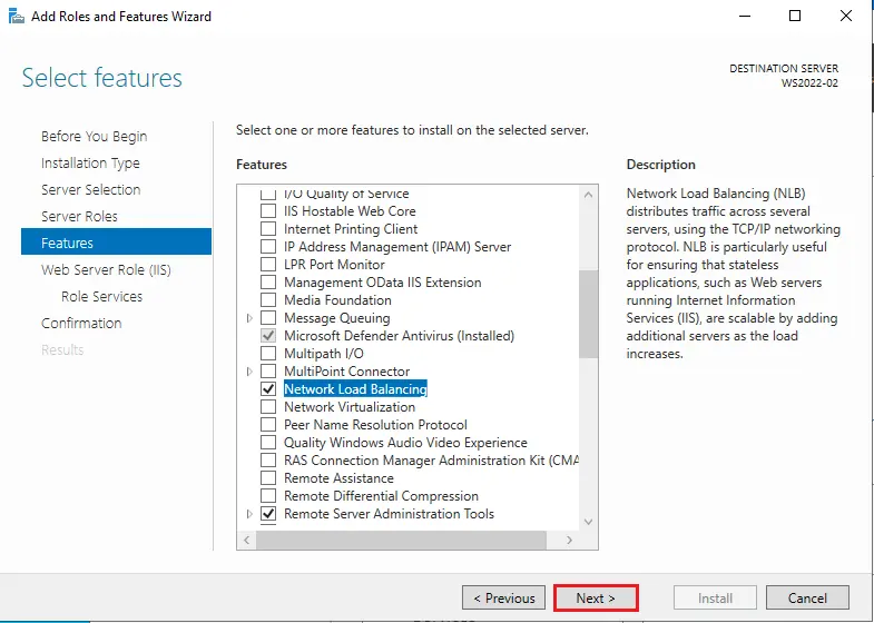 Install Network load balancing