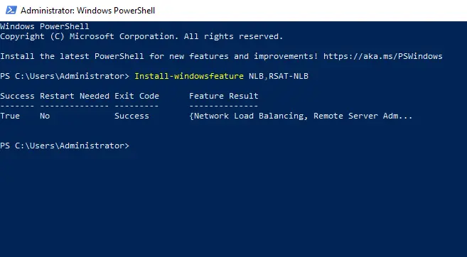 Install network load balancing PowerShell