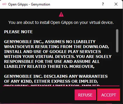 Install open Gapps Genymotion