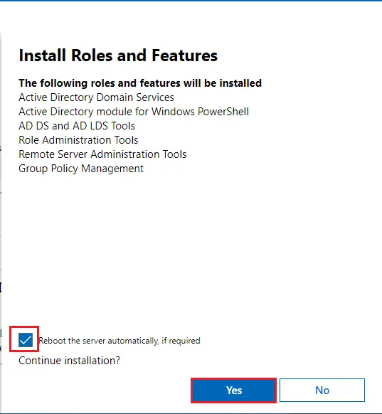 Install role and features admin center