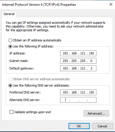 Internet protocol version 4 properties