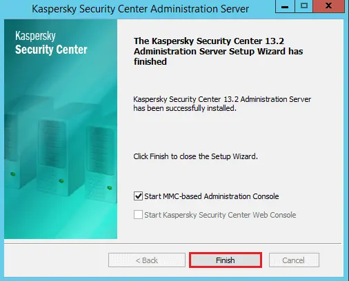 Kaspersky installation is finished