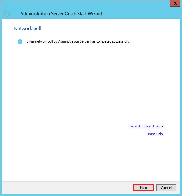 Kaspersky quick start wizard network pool