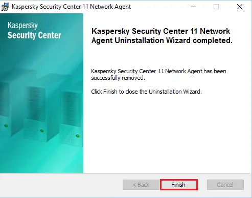 Kaspersky security network agent uninstallation