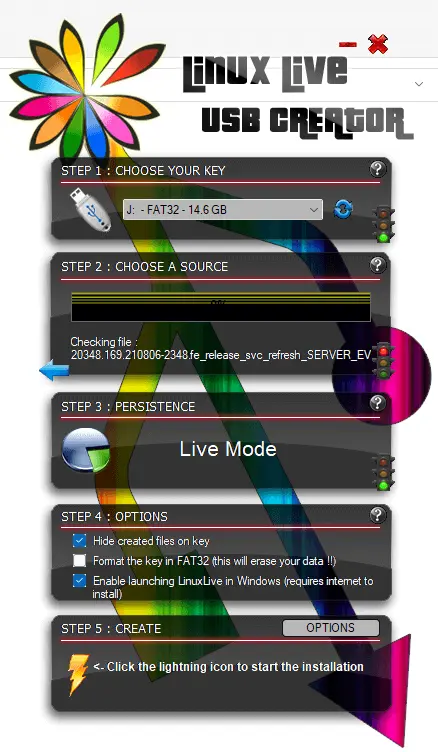 Linux live USB creator