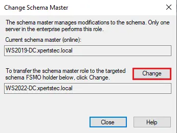 Migrate active directory change schema master