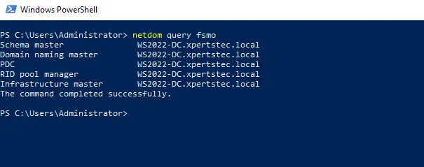 Netdom query fsmo PowerShell