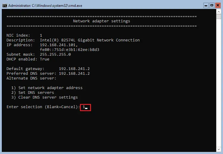 Network adapter settings