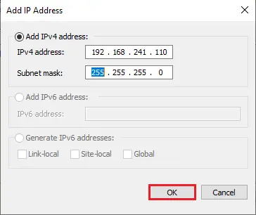 Network load balancing add IP address