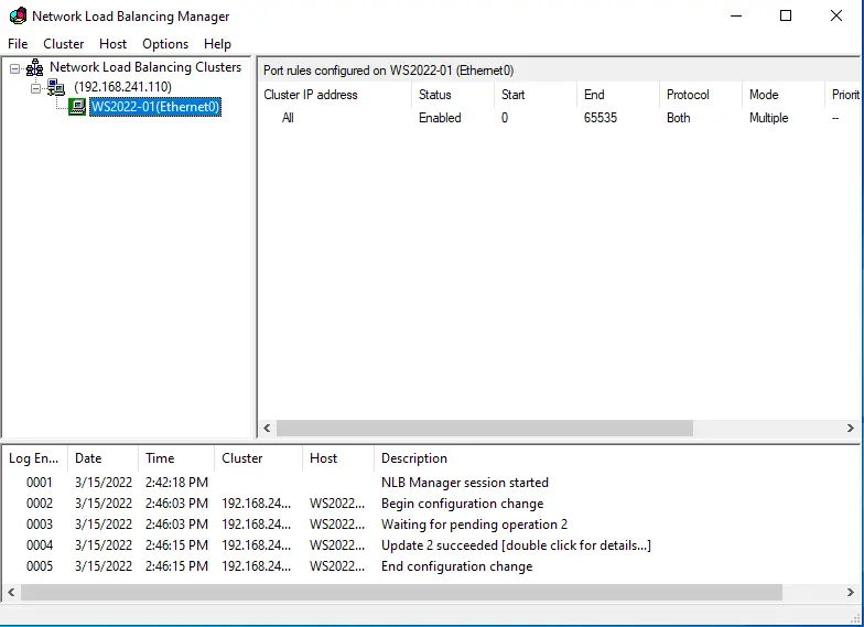 Network load balancing manager