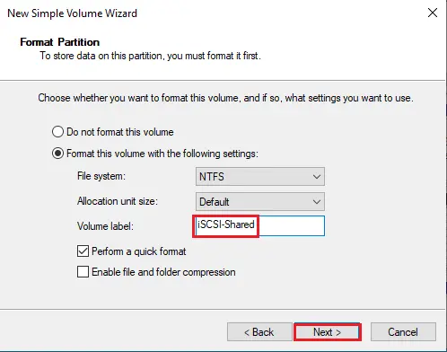 New simple volume format partition