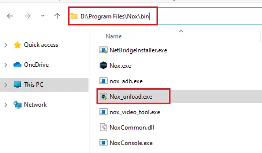 Nox bin file nox_unload