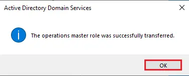 Operations master successfully transferred