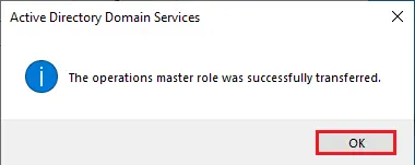 Operations master successfully transferred