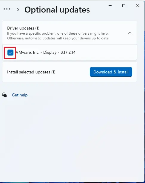 Optional updates driver updates