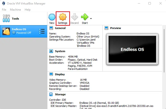 Oracle virtualbox manager