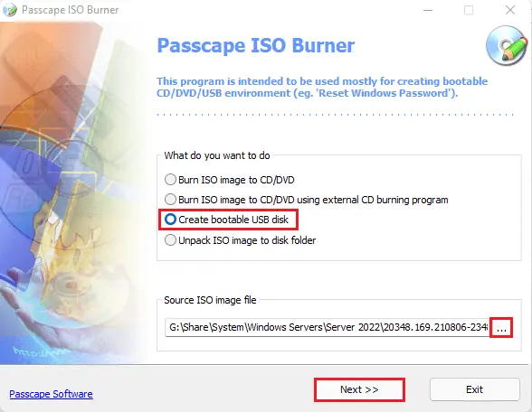 Passcape ISO Burner