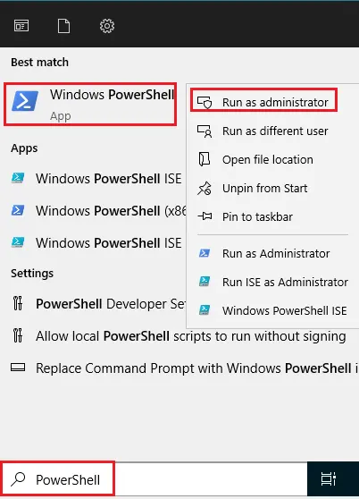 PowerShell run as administrator