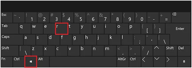 Press the Windows and R keys
