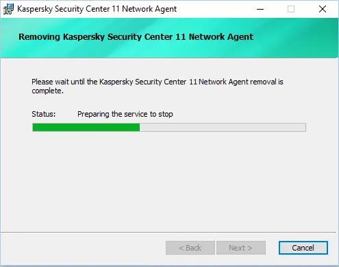 Removing Kaspersky security center network agent