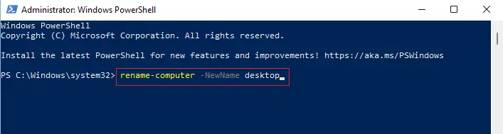 Rename-computer PowerShell