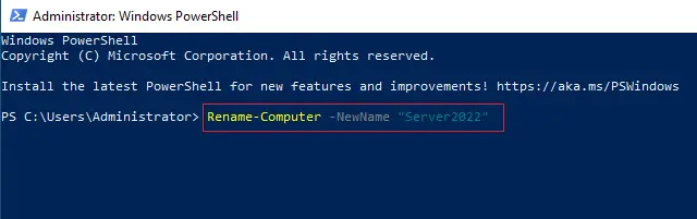 Rename server PowerShell