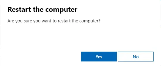 Restart the computer WAC