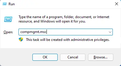 Run command compmgmt.msc