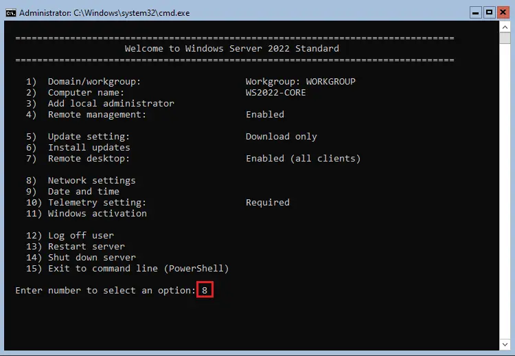 Sconfig Windows’s server core