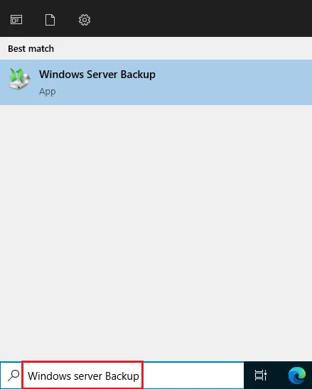 Search Windows Server Backup