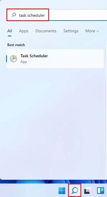 Search bar task scheduler