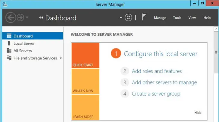 Server Manager Dashboard