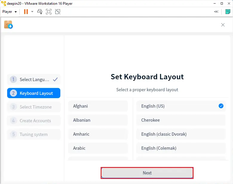 Set keyboard layout Deepin Linux