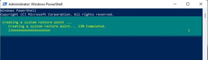 System restore point PowerShell