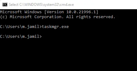 Taskmgr.exe command prompt