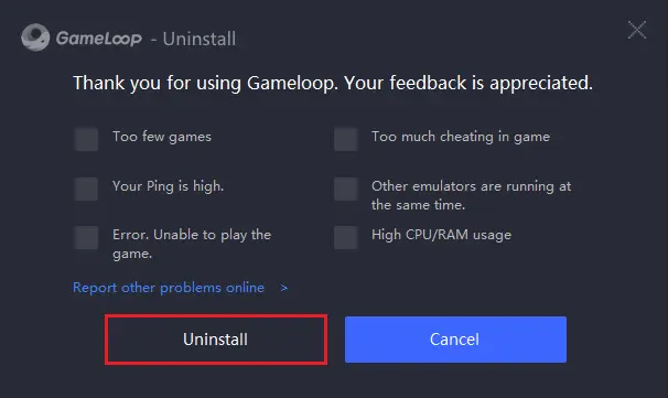 Uninstall Gameloop