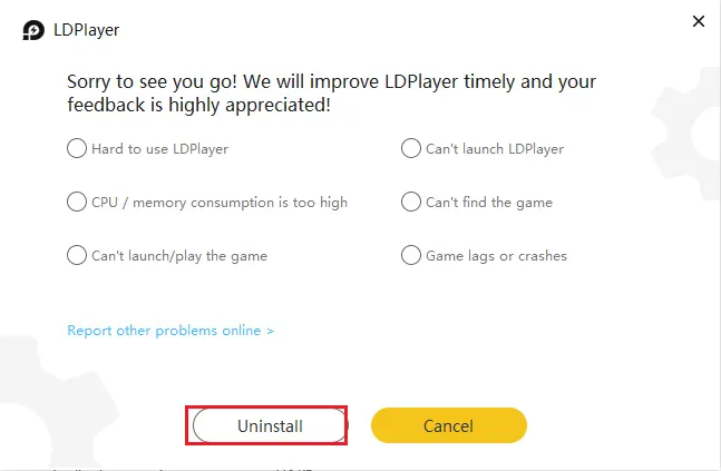 Uninstall LDPlayer Emulator
