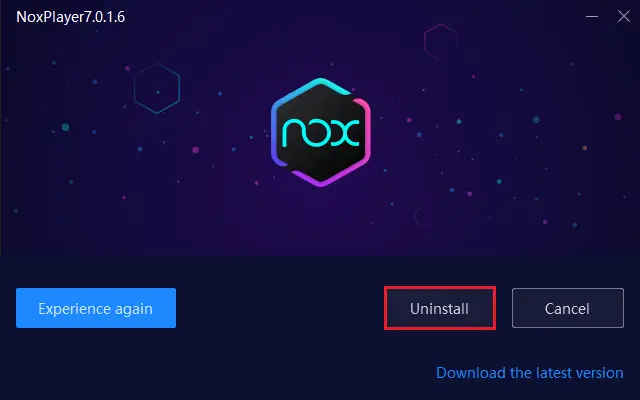 Uninstall Nox Player