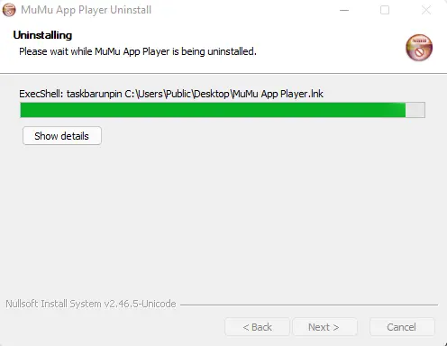 Uninstalling MuMu player