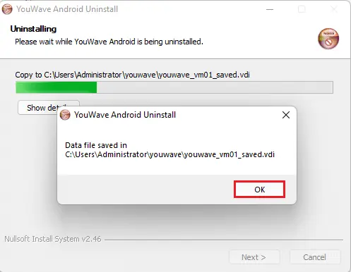 Uninstalling YouWave Android