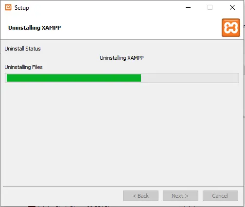 Uninstalling xampp
