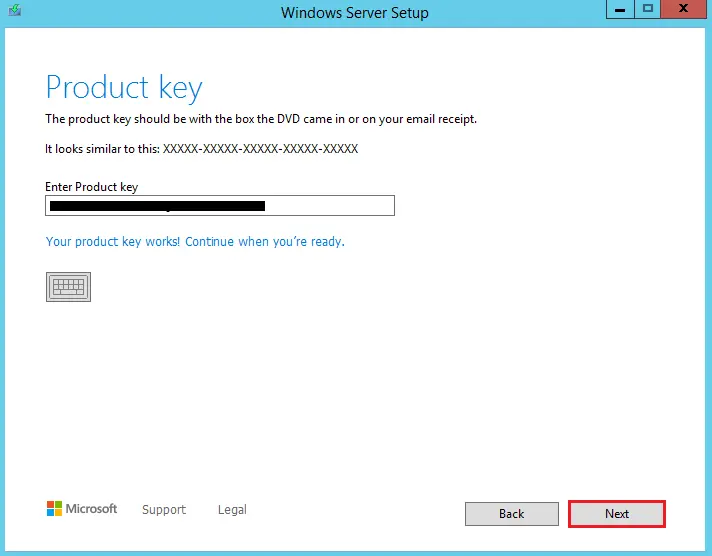 Upgrade Server 2022 product key